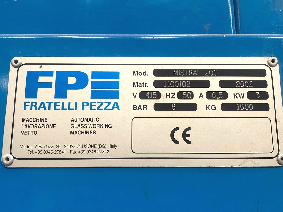 Fratelli Pezza Mistral 200 sandblasting machine for glass - Photo 1